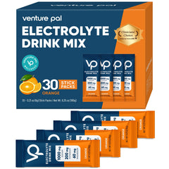 Venture Pal frente del empaque mostrando 16 sobres y beneficios rápidos