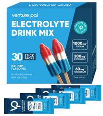 Venture Pal empaque frontal mostrando sticks portátiles y beneficios