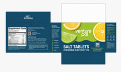 Venture Pal variedad de sabores en empaque señalando opciones naturales