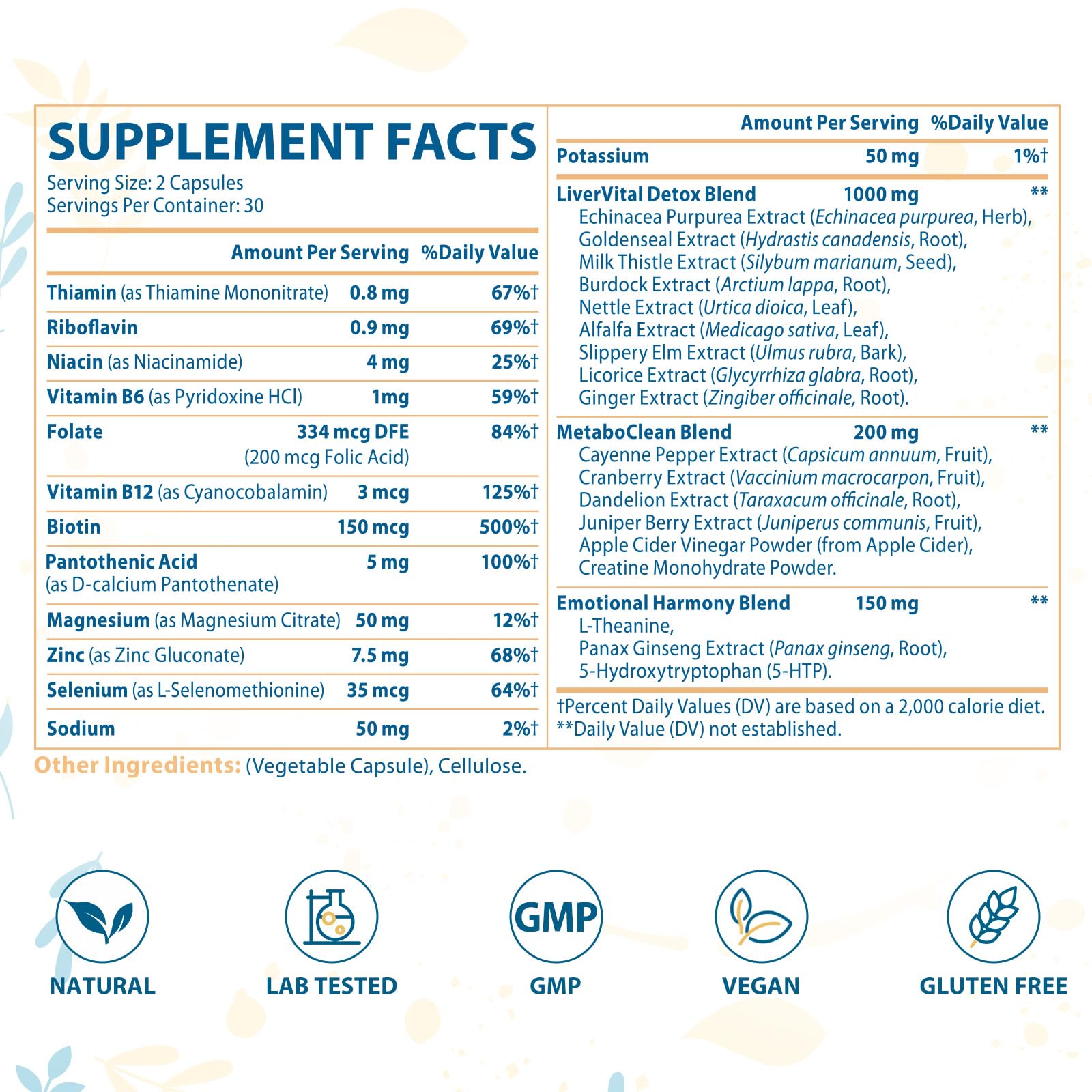 Verdanthus etiqueta con lista de ingredientes para transparencia y confianza