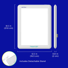 Verilux HappyLight Lucent en mesita de noche ayudando a rutina matinal consistente