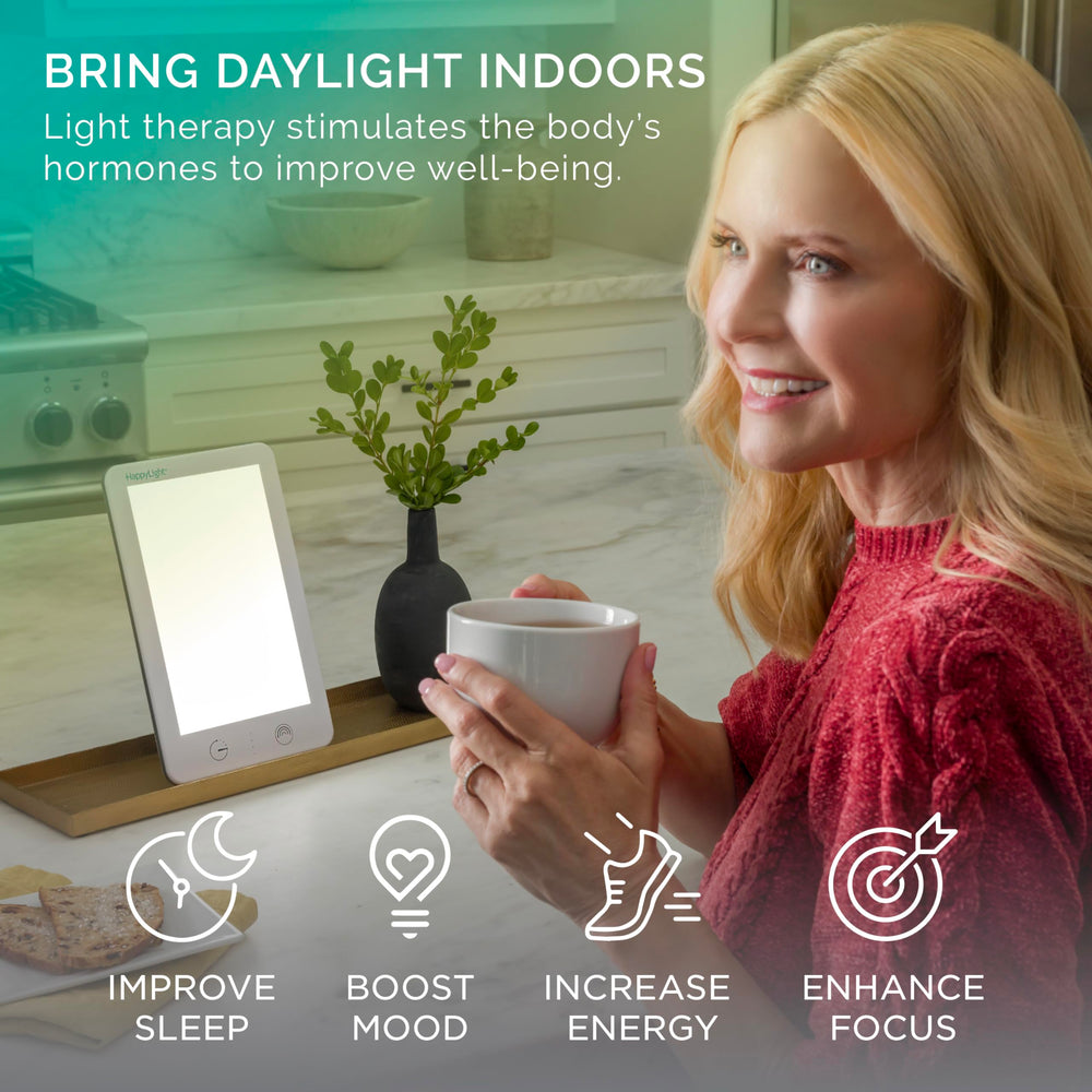 Verilux HappyLight Lumi Plus detalle LED sin UV para uso seguro