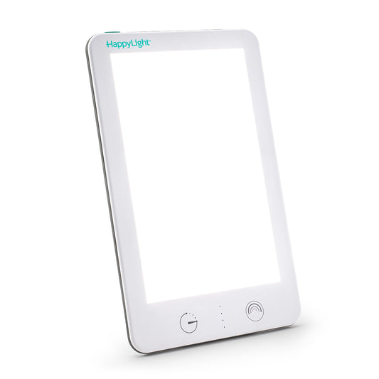 Verilux HappyLight Lumi Plus frente mostrando panel brillante y control