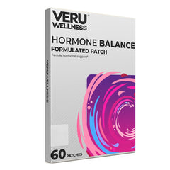 Veru Wellness empaque frontal mostrando 60 parches y conveniencia diaria