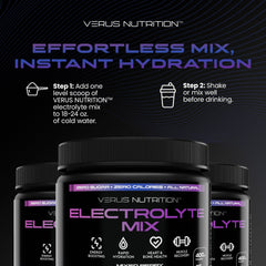 VERUS NUTRITION comparación de tamaño del envase para planificar uso
