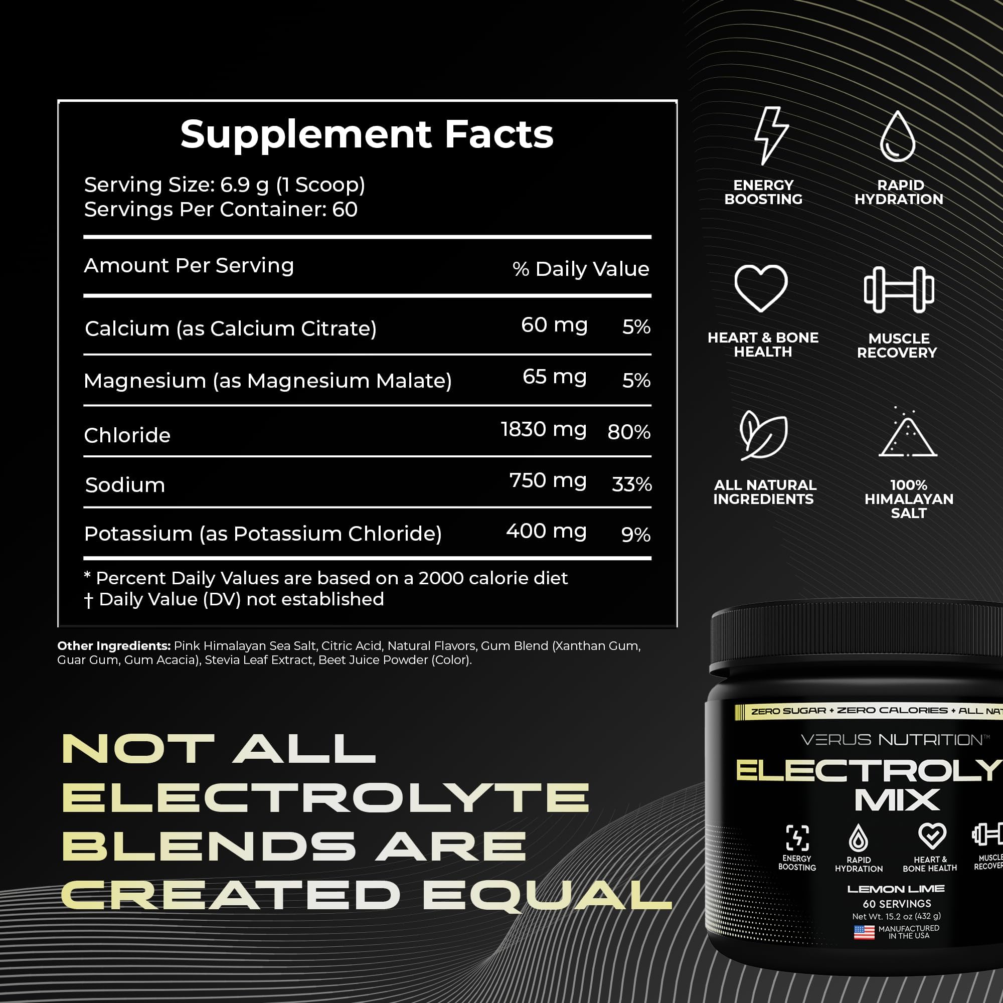VERUS NUTRITION bebida disolviéndose en vaso mostrando mezcla rápida y claridad