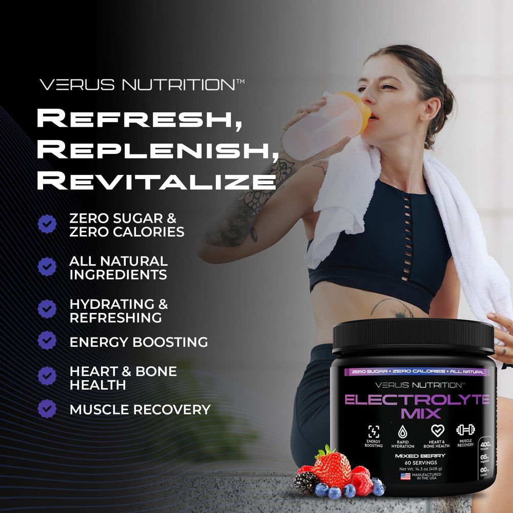 VERUS NUTRITION envase en mochila de gimnasio práctico y portátil
