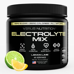 VERUS NUTRITION frasco frontal mostrando diseño y 60 porciones, fácil identificación