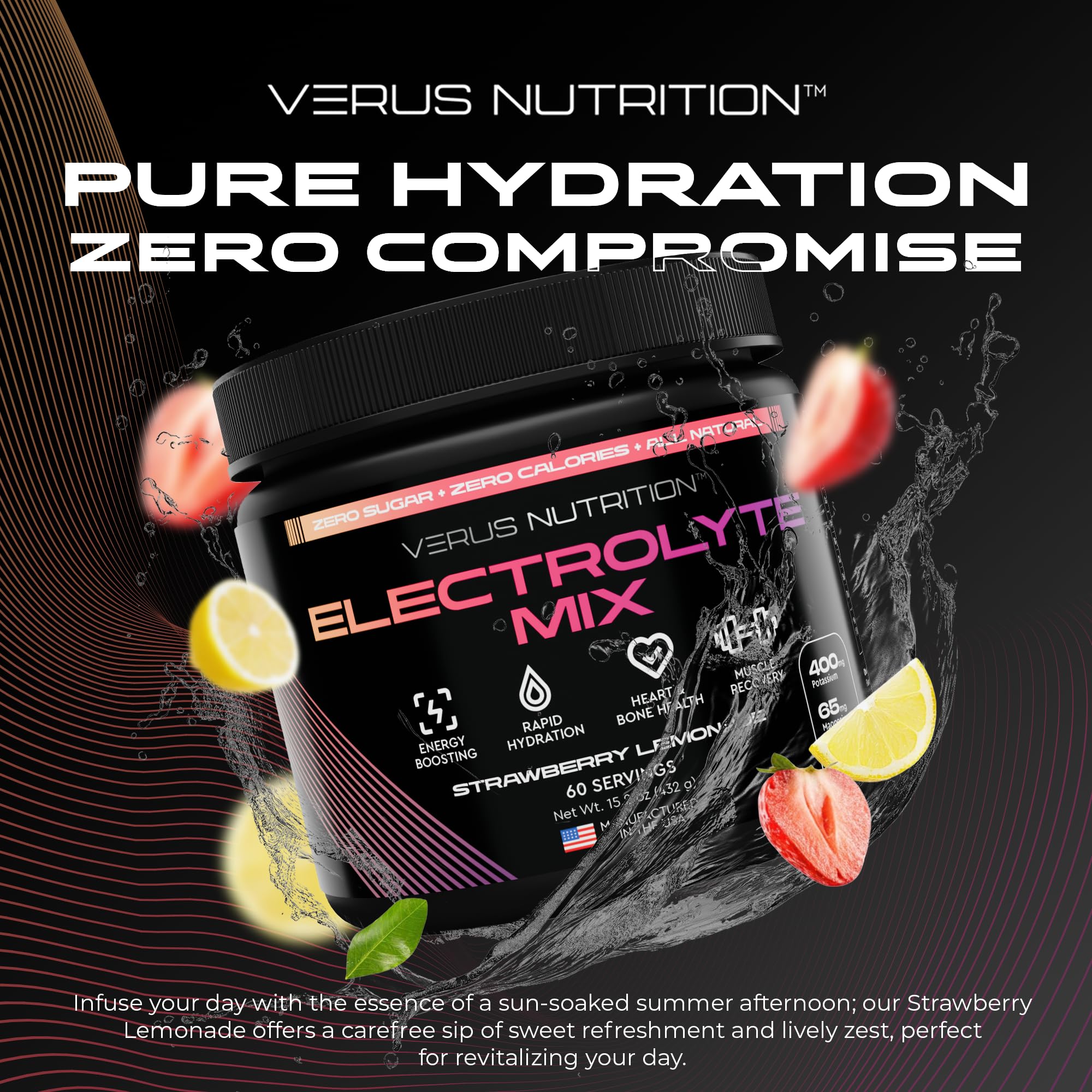 VERUS NUTRITION detalle de la tapa y etiqueta legible para confianza