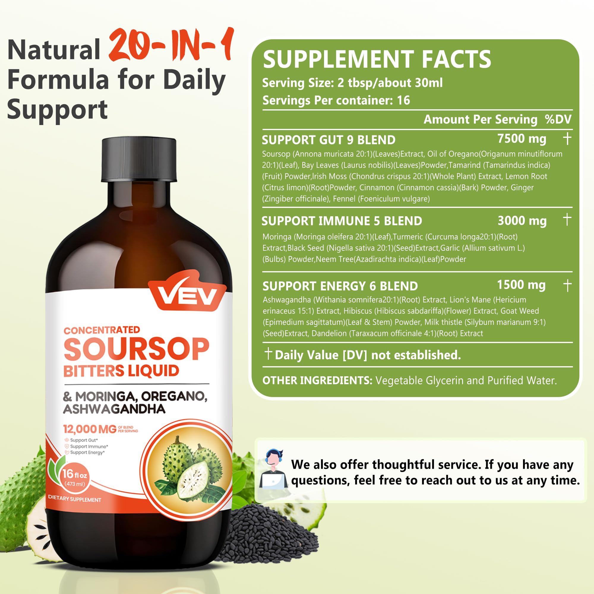 VEV soursop detalle de la textura líquida que facilita absorción