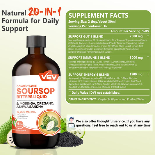 VEV soursop detalle de la textura líquida que facilita absorción