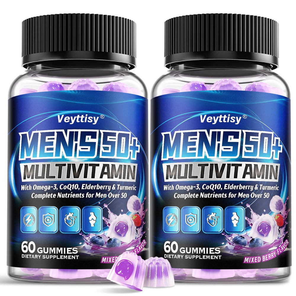 Veyttisy envase frontal mostrando multivitaminas 50+ beneficio conveniencia