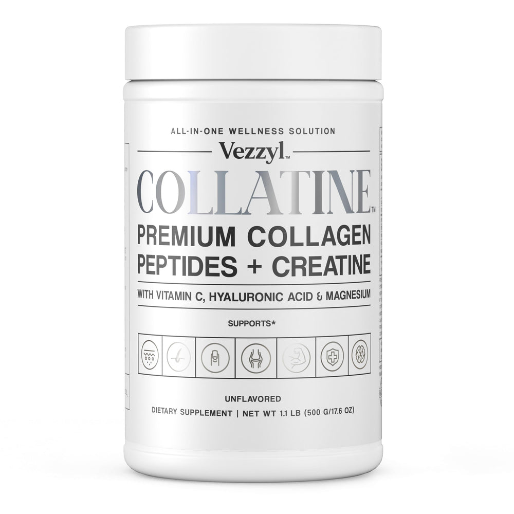 Vezzyl Collatine envase frontal mostrando etiqueta y peso 500 g, beneficio presentación clara