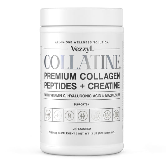Vezzyl Collatine envase frontal mostrando etiqueta y peso 500 g, beneficio presentación clara