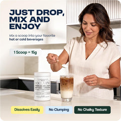 Vaso con batido preparado con Vezzyl Collatine, aporte práctico para recuperación
