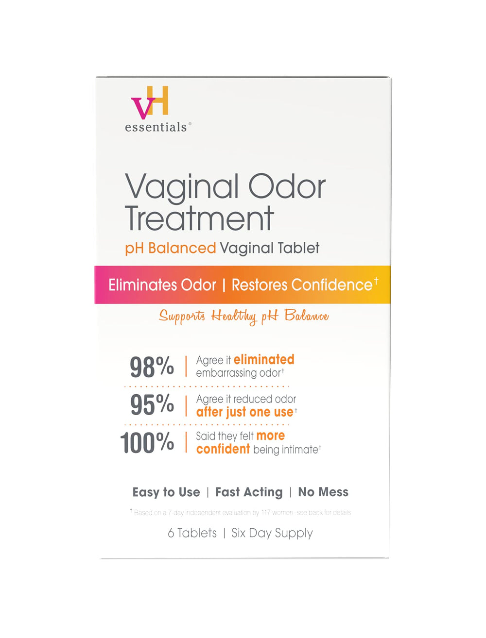 vH essentials empaque frontal mostrando caja y beneficio de pH equilibrado