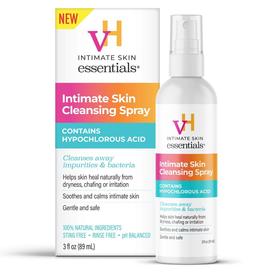 vH essentials frasco delantero mostrando diseño y beneficio de limpieza suave