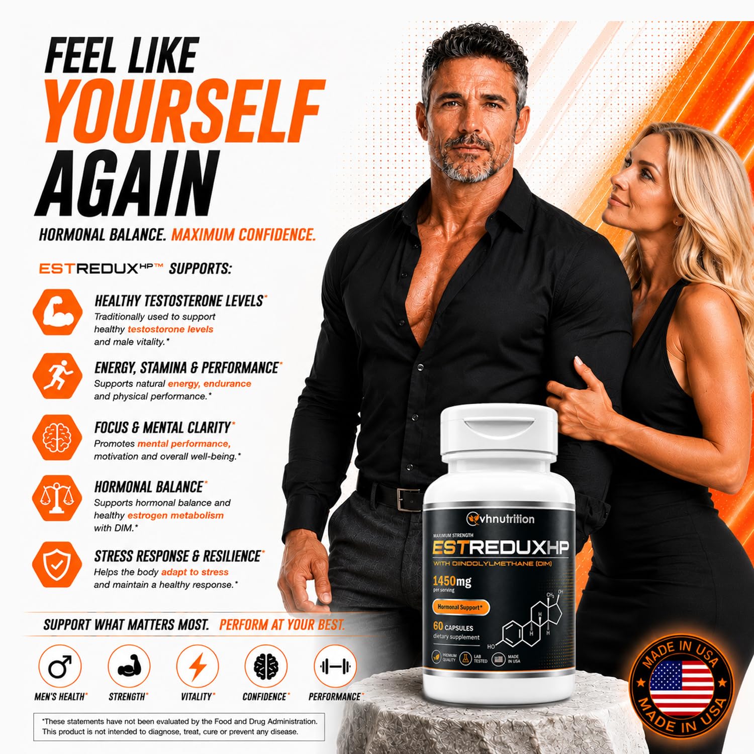 VH Nutrition ESTREDUX HP ingredientes clave visibles para confianza