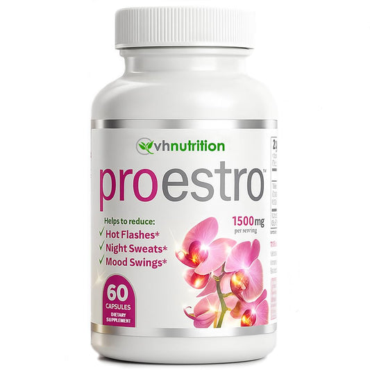 VH Nutrition PROESTRO frasco frontal mostrando presentación y tranquilidad