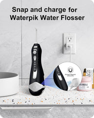 vhbw cargador conectado a un Waterpik WP-580 demostrando carga práctica