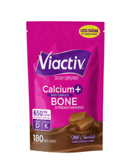 Viactiv frente del empaque mostrando 180 unidades y beneficio conveniencia