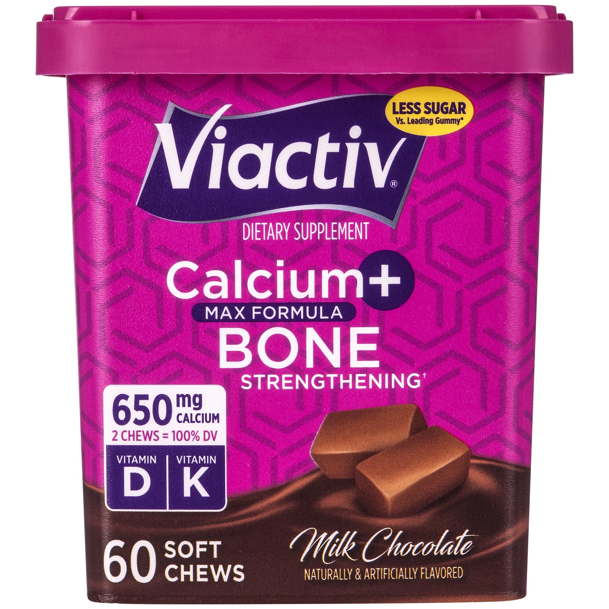Viactiv envase frontal chocolate con leche, diseño claro y beneficios visibles