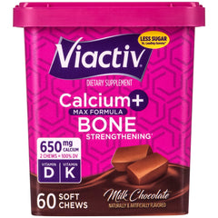 Viactiv envase frontal chocolate con leche, diseño claro y beneficios visibles