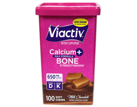 Viactiv primer plano de un masticable mostrando textura blanda y apetecible