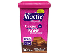 Viactiv primer plano de un masticable mostrando textura blanda y apetecible