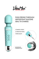 VibeMax accesorios incluidos cable USB y funda para carga y transporte