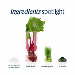 Vibrant Health etiqueta con lista de ingredientes y transparencia clara