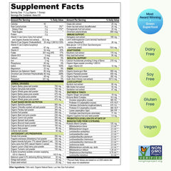 Vibrant Health ingredientes naturales como bayas y hojas, nutrientes concentrados