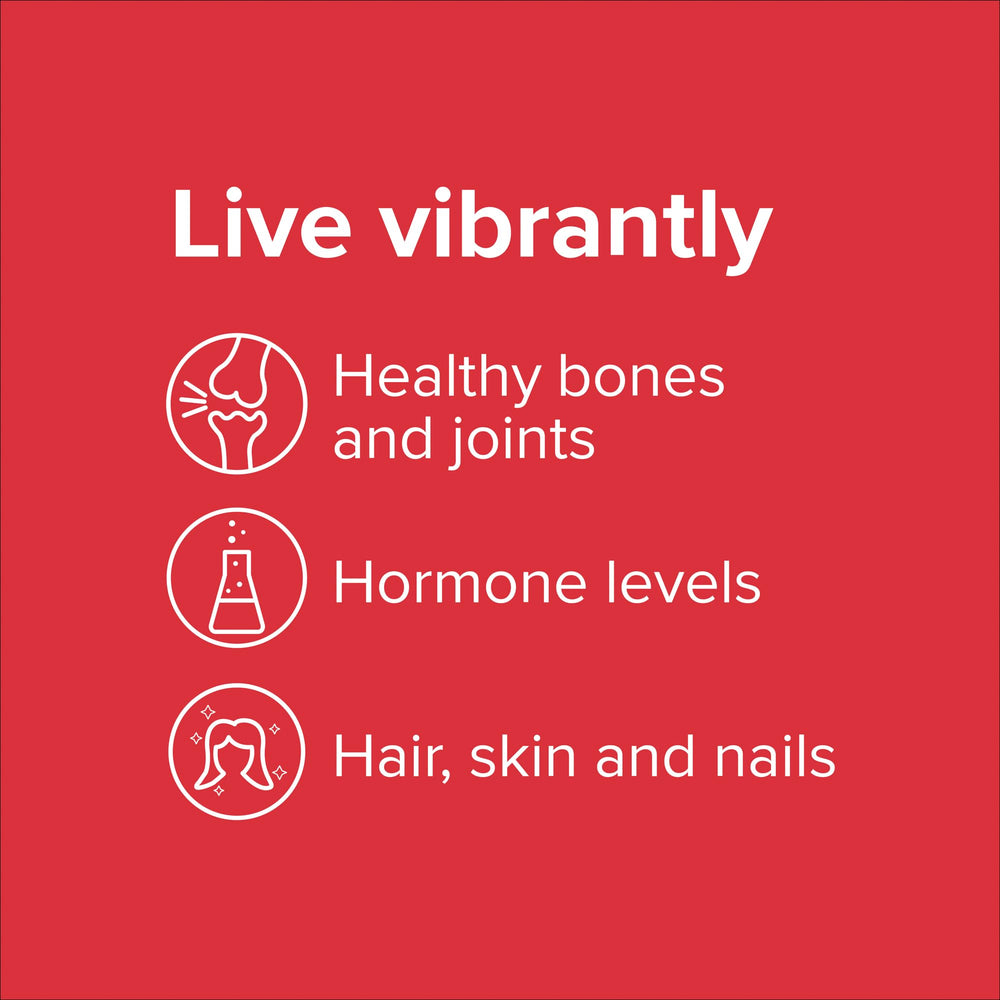 Vibrant Health cápsulas comparadas en mano para ver tamaño y dosificación