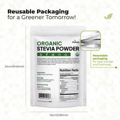 Viccoky Stevia orgánica, hojas de origen natural para endulzar sin azúcar.