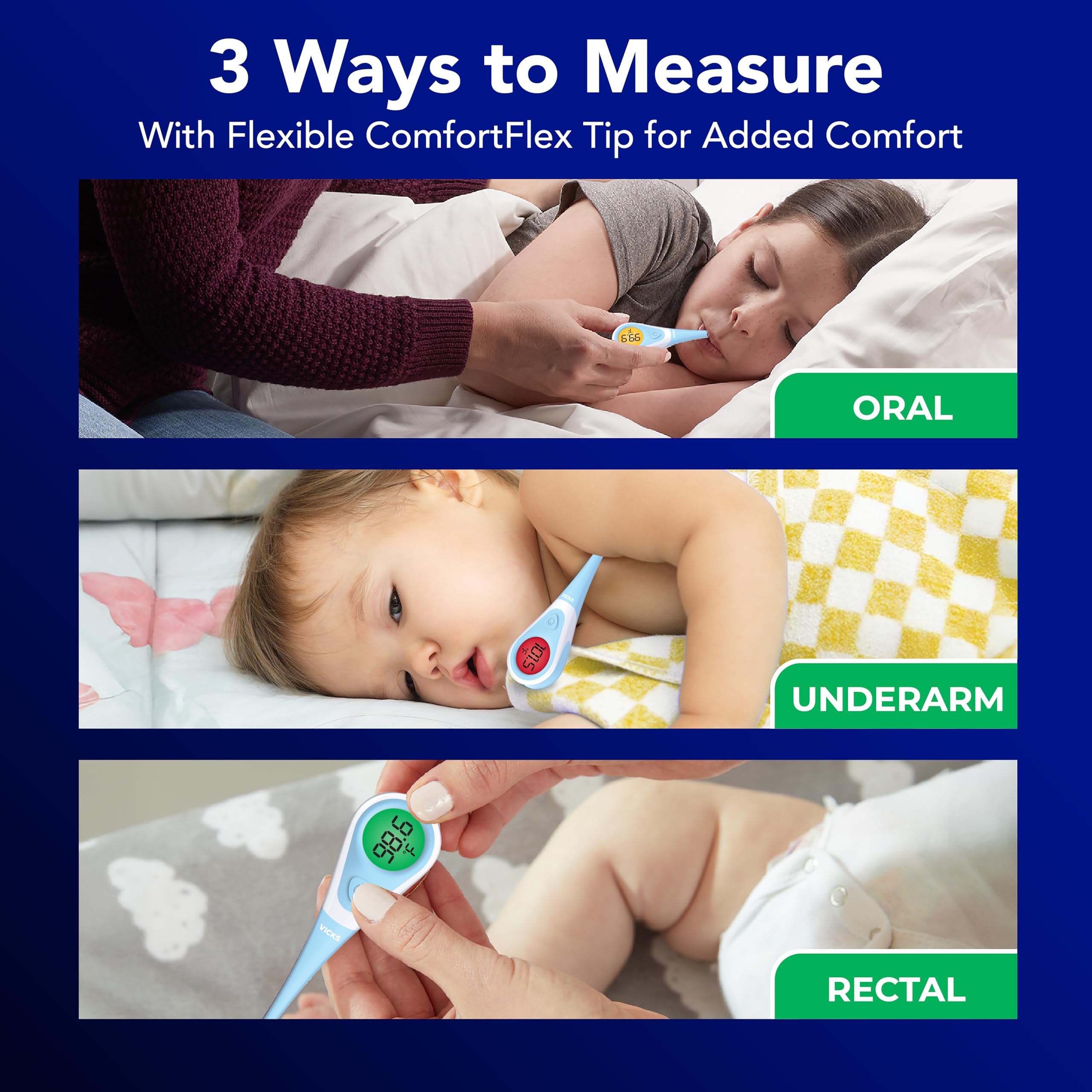 Vicks termómetro en uso oral por adulto para lecturas rápidas