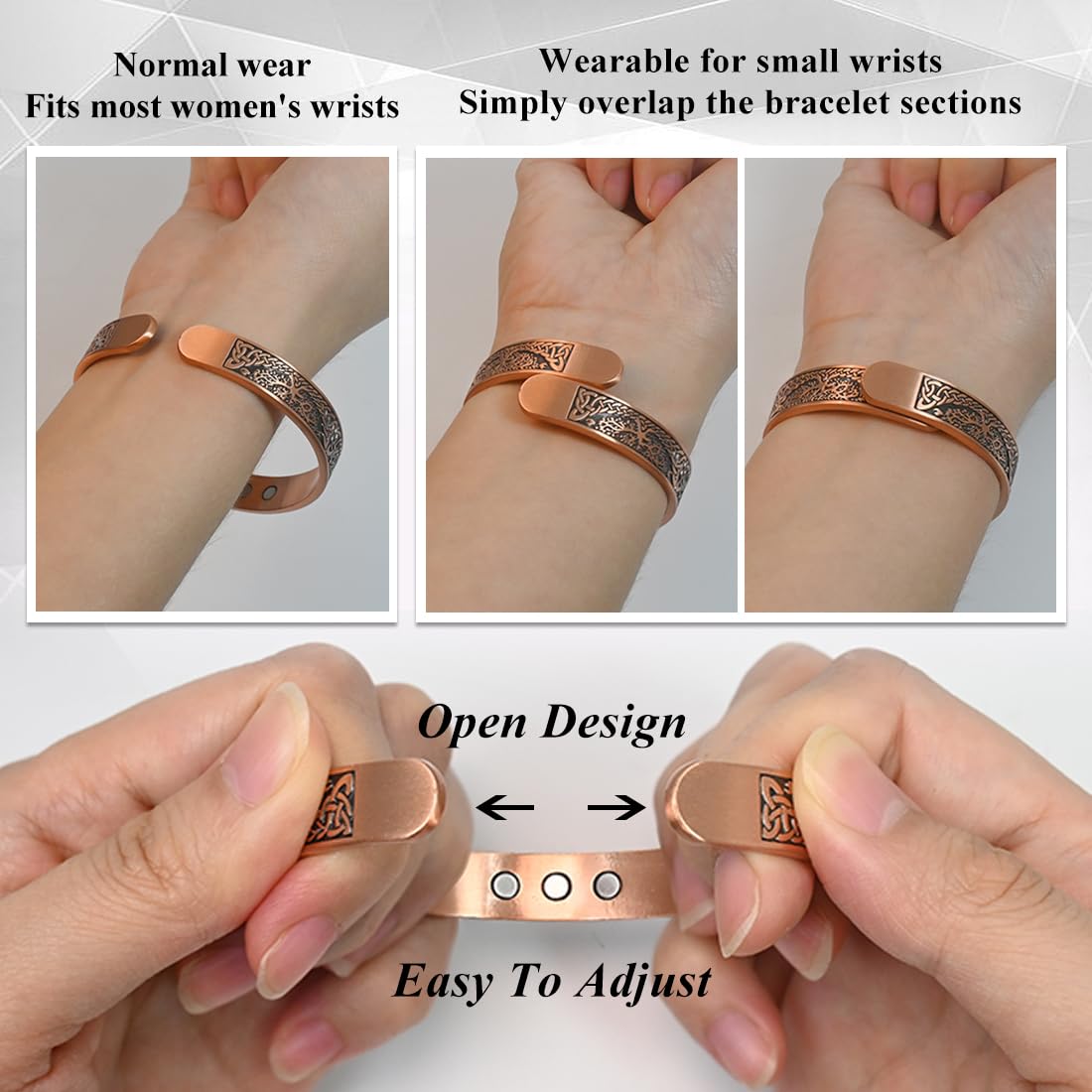 Vicmag guía impresa con instrucciones para ajustar la pulsera