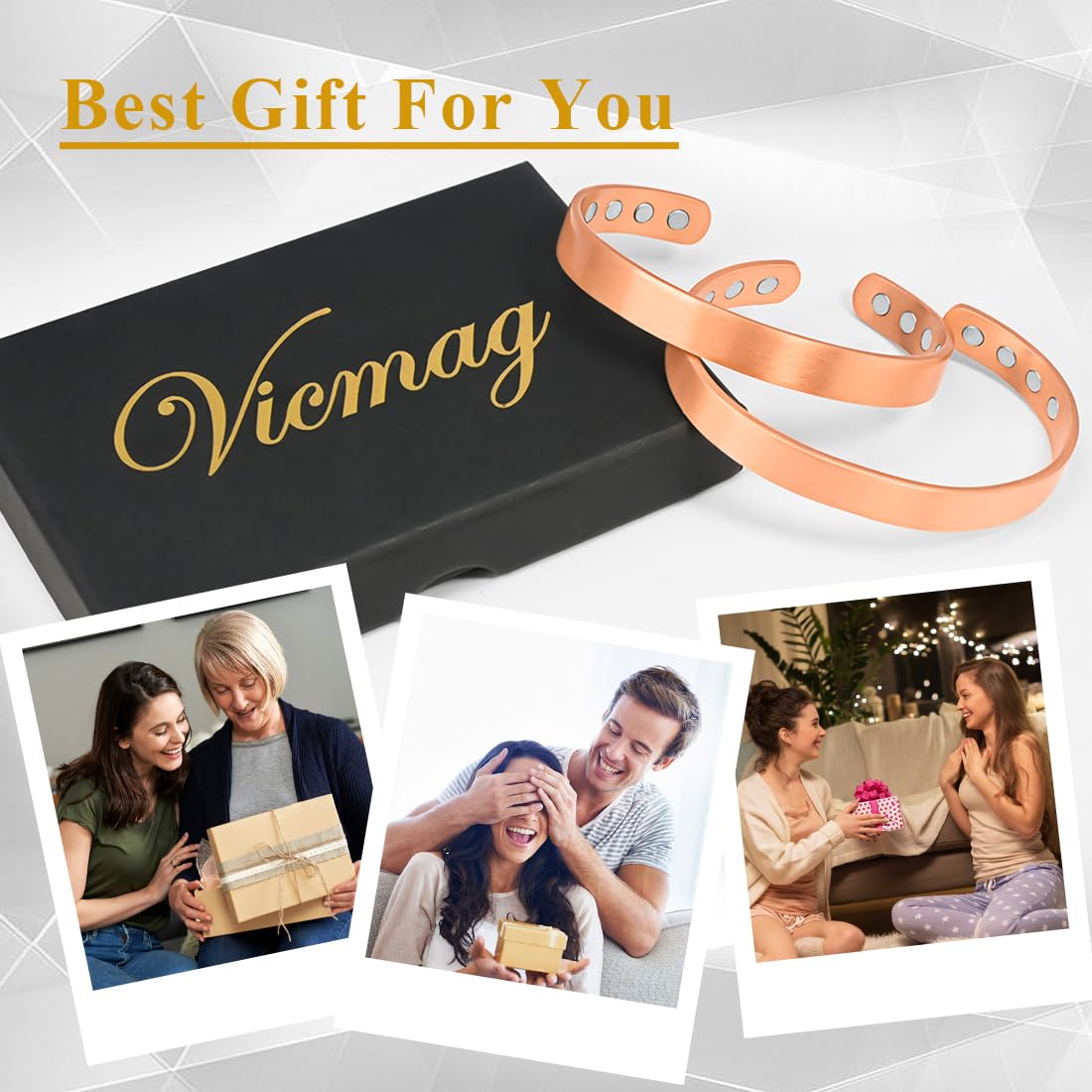 Vicmag pulsera llevada en muñeca en uso casual y estiloso