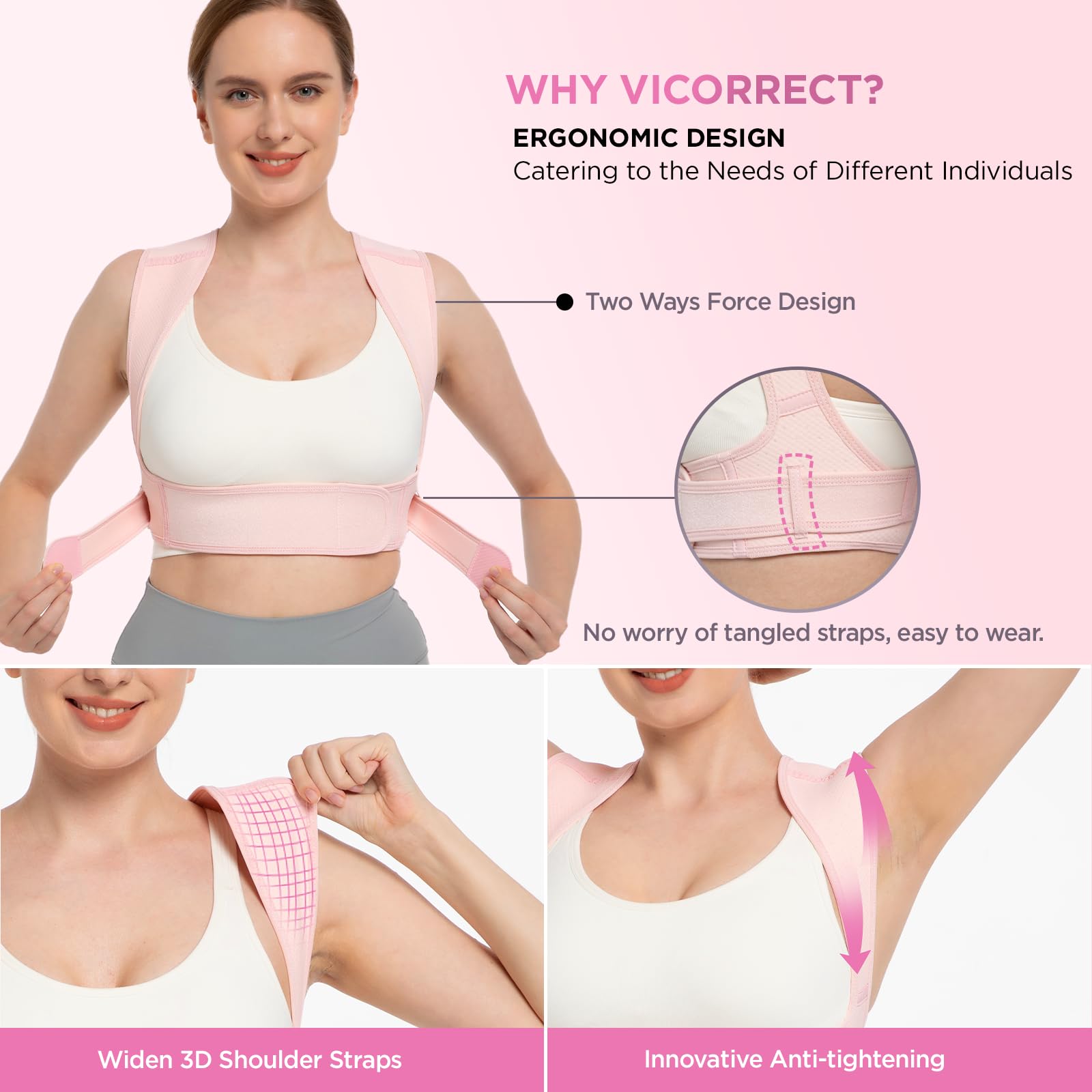 Vicorrect detalle de cierres ajustables para personalizar sujeción