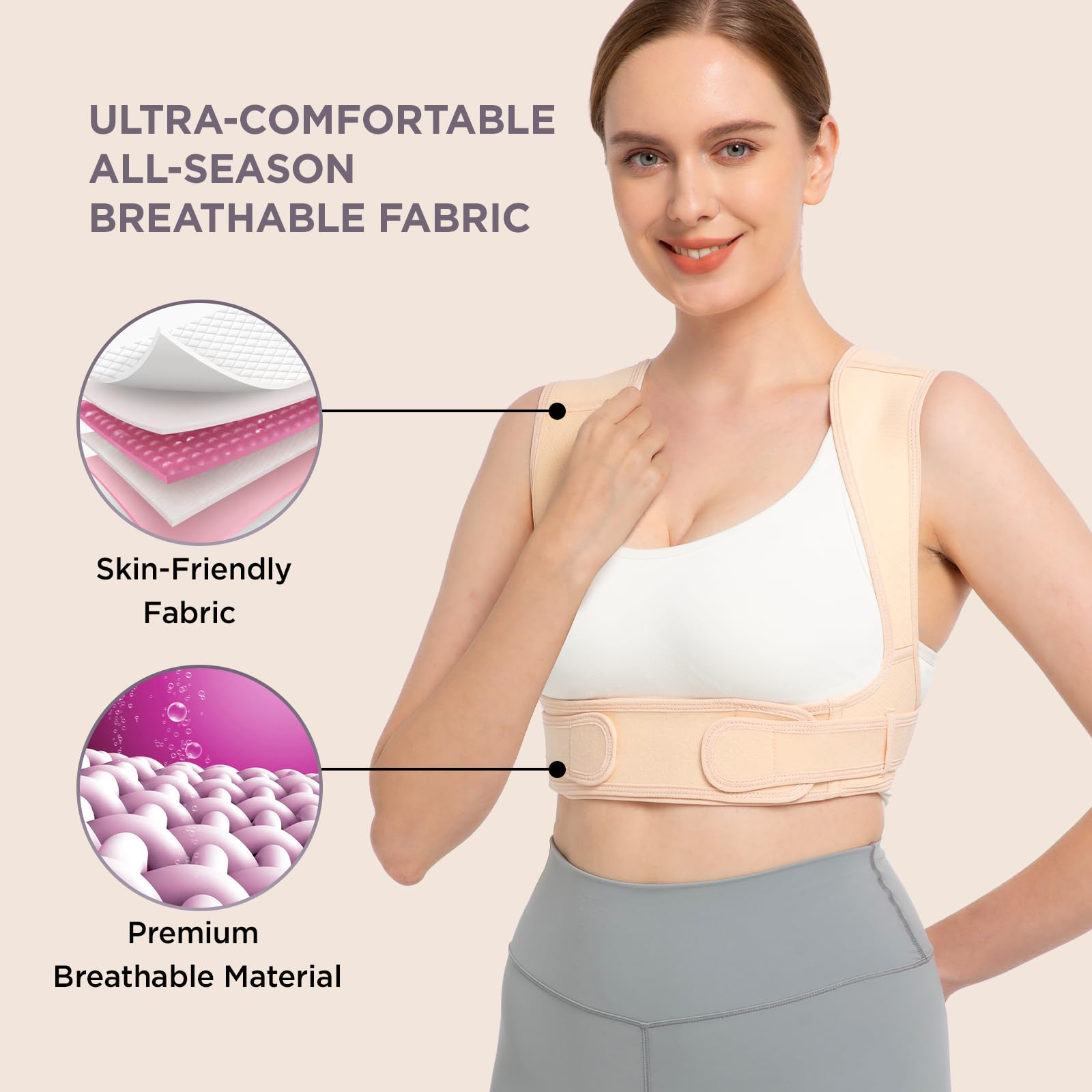 Vicorrect comparación de talla S/M mostrando escala y ajuste cómodo