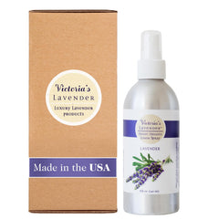 Victoria's Lavender frente del envase mostrando el diseño y beneficio aromático