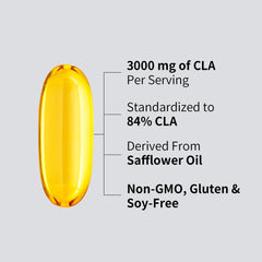 Vicwell CLA 3000mg, botella abierta, acceso rápido a dosis diarias