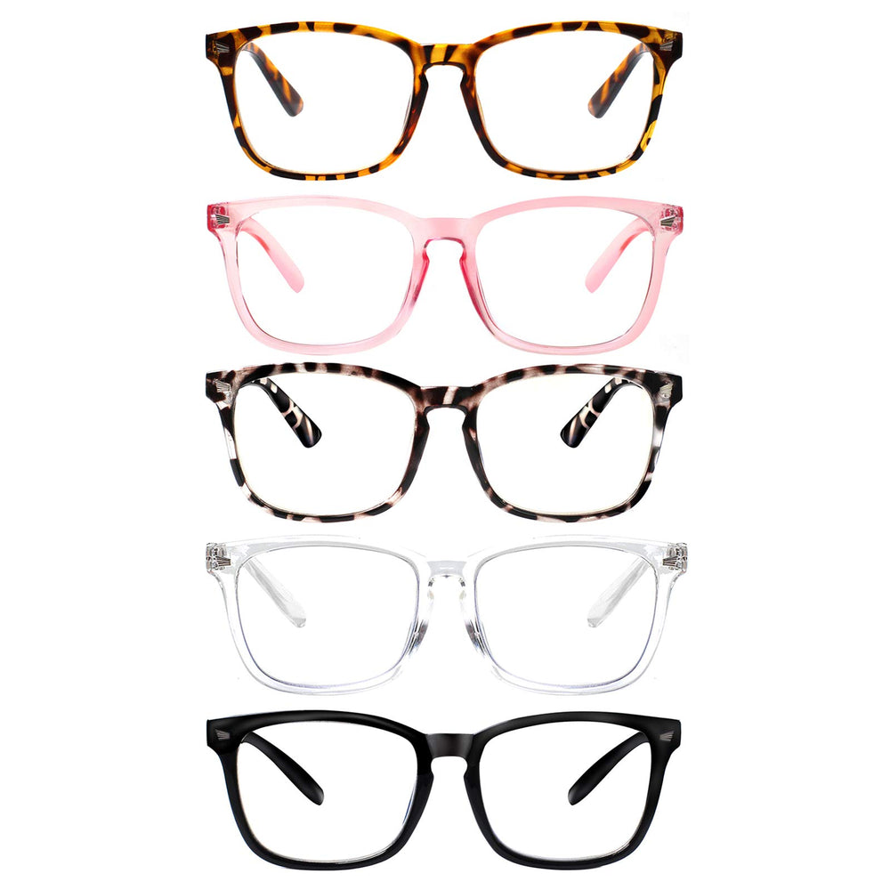 VIDEBLA frontal del pack de cinco gafas, comodidad inmediata