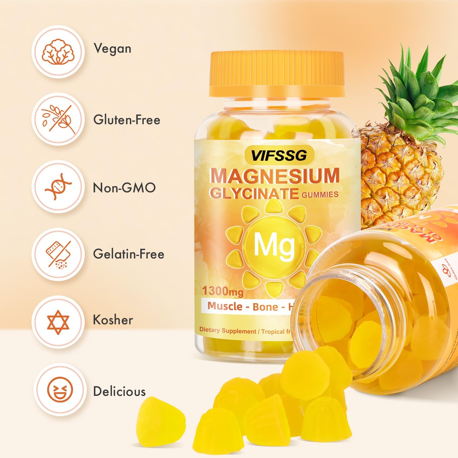Gominota VIFSSG con color mango natural que destaca sabor y ausencia de sabores artificiales