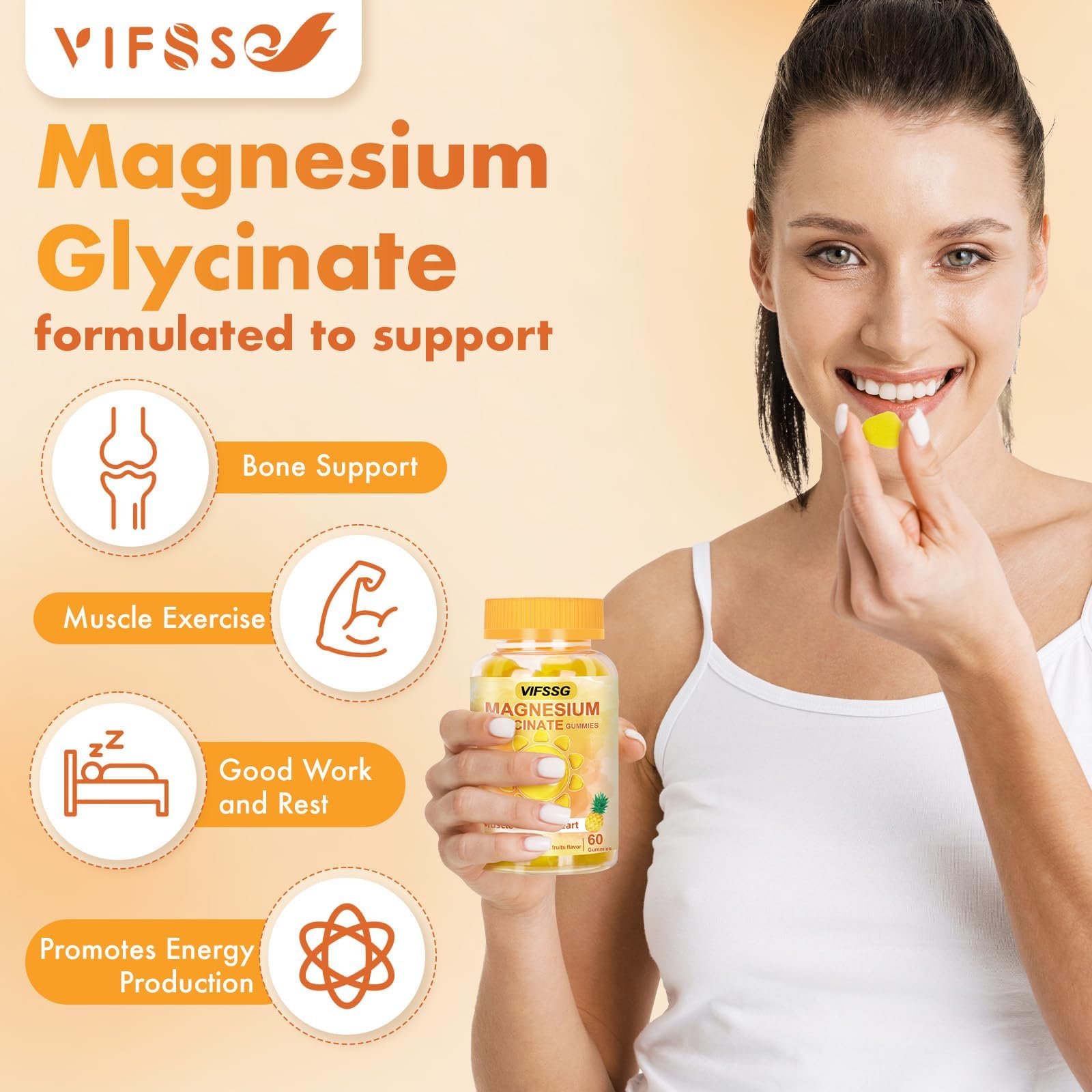 Etiqueta VIFSSG con lista de ingredientes y concentraciones de glicinato, malato y citrato