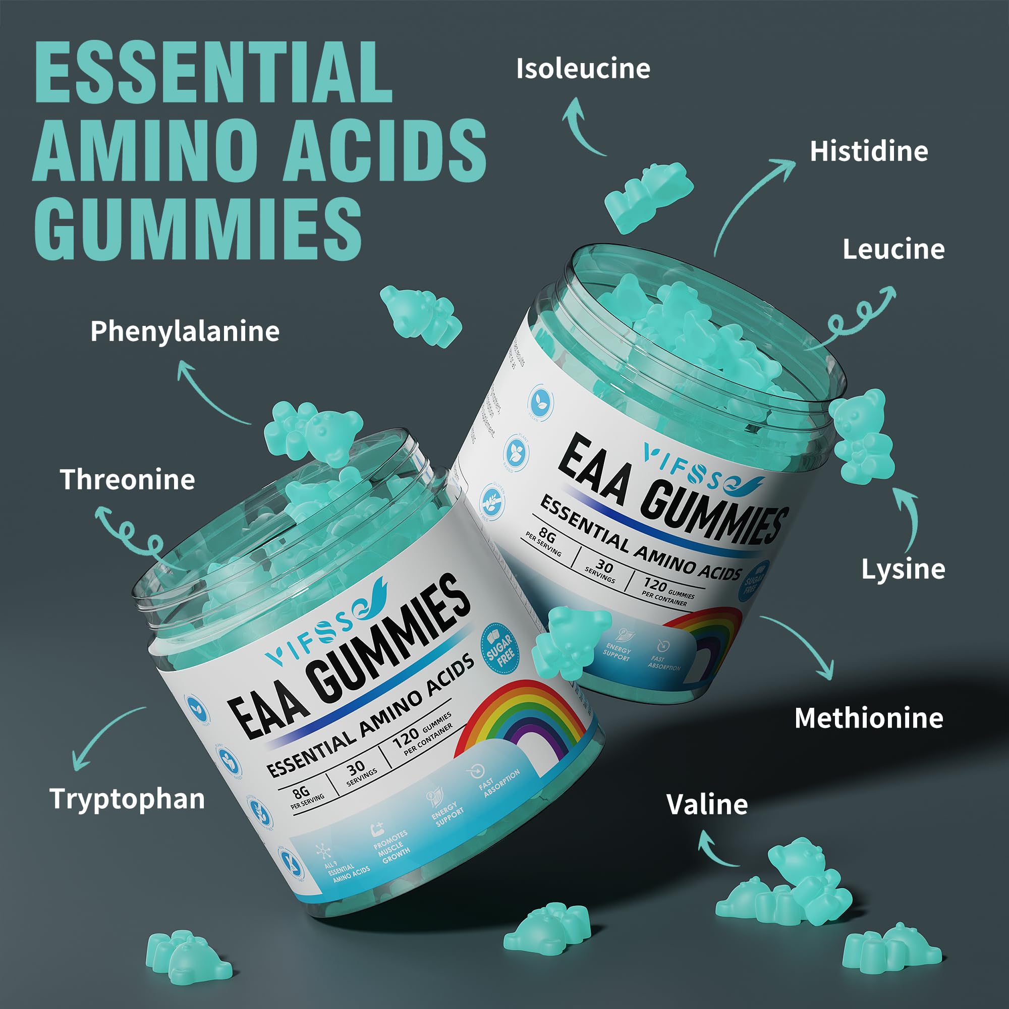 VIFSSG textura de gomita en primer plano, masticable y sabrosa