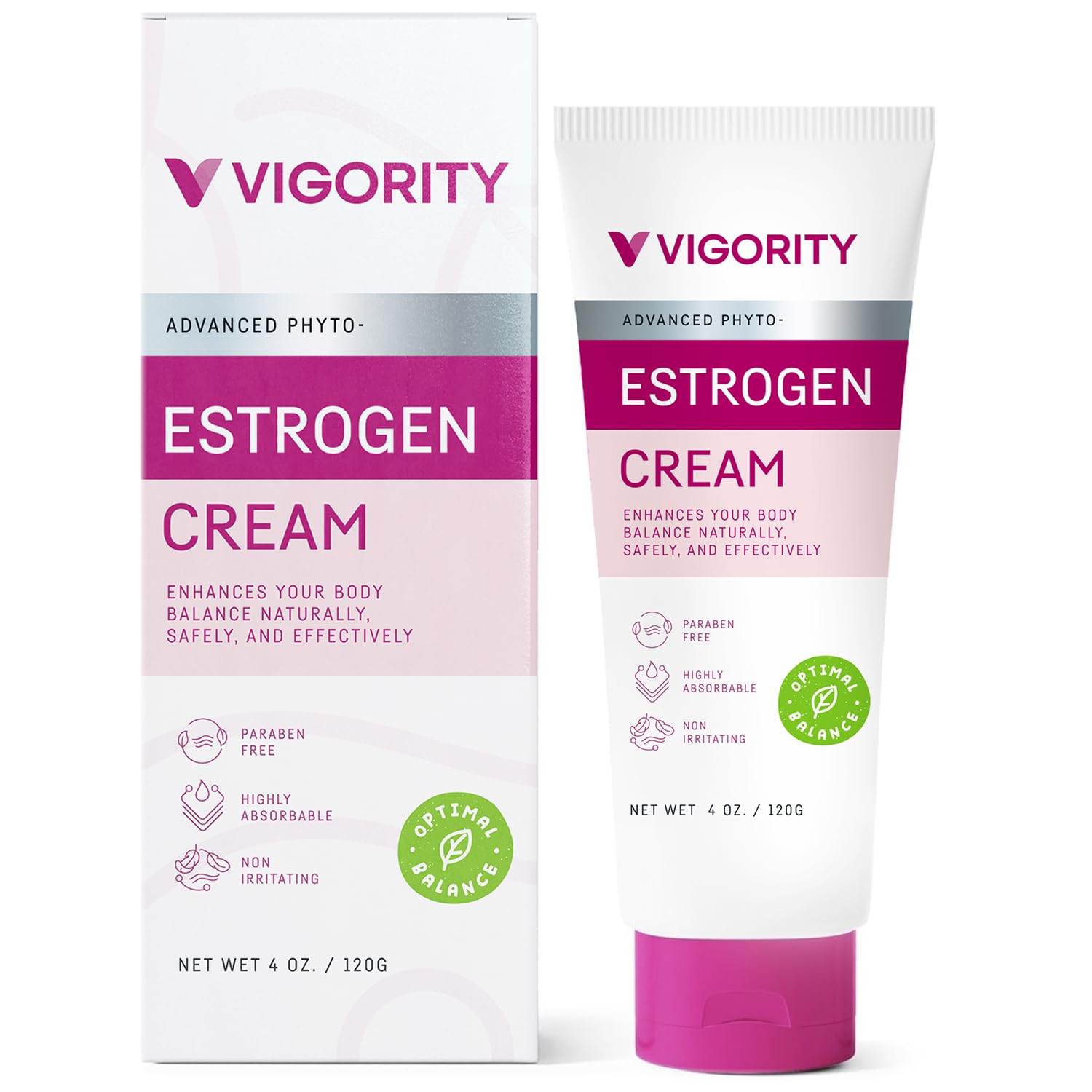 Vigority frasco 4 oz, vista frontal con rótulo claro y suministro para 3 meses