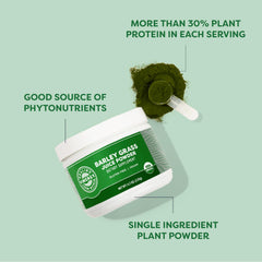 Vimergy polvo mezclado en batido verde, aporta energía vegetal