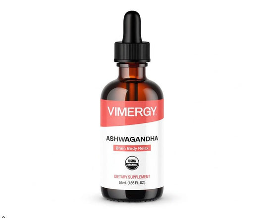 Vimergy frasco frontal mostrando etiqueta clara y beneficios