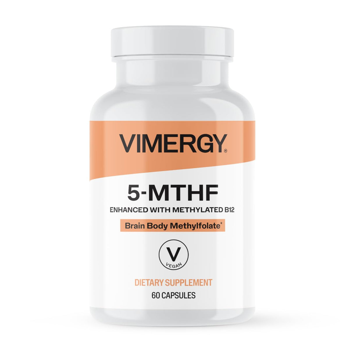 Vimergy envase frontal de 5-MTHF mostrando etiqueta y beneficios claros
