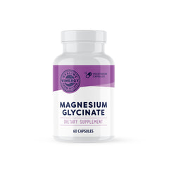 Vimergy envase frontal de Magnesium Glycinate mostrando la marca y beneficio vegano